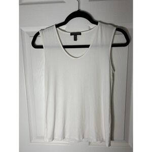 Eileen Fisher White Women's Tank Top Size PP Petite PTP Soft